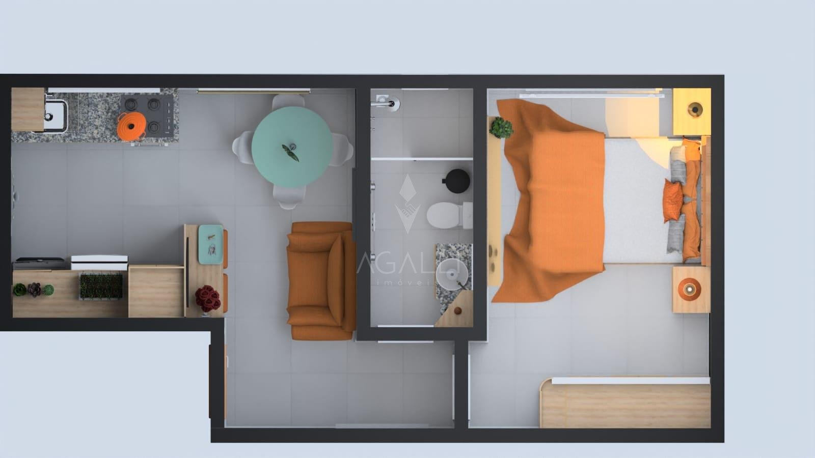 Apartamento com 1 dormitório à venda, CAJURU  , CURITIBA - PR