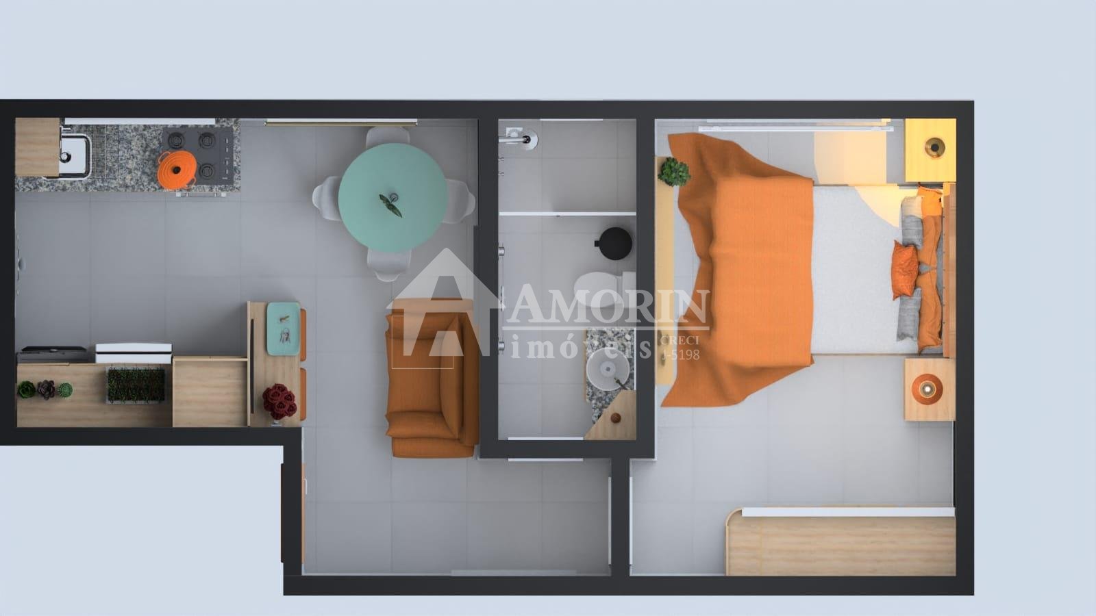 Apartamento com 1 dormitório à venda, CAJURU  , CURITIBA - PR