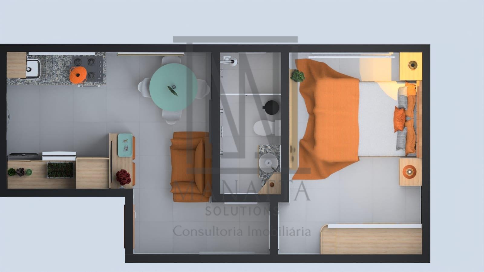 Apartamento com 1 dormitório à venda, CAJURU  , CURITIBA - PR