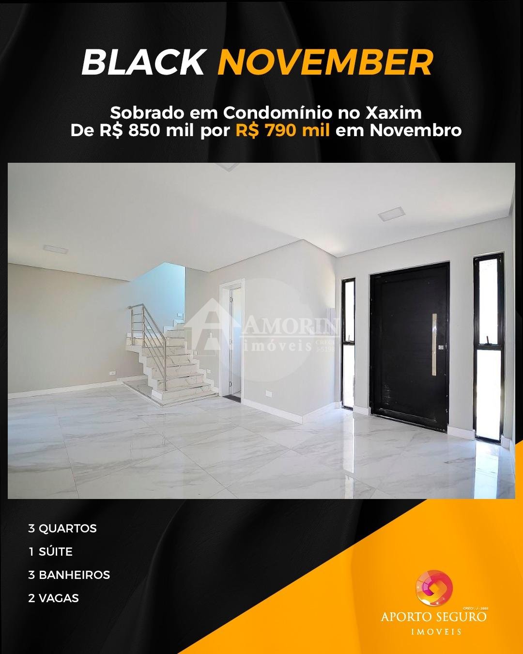 Sobrado em Condomínio no Xaxim  De R  850 mil por R  790 mil ...