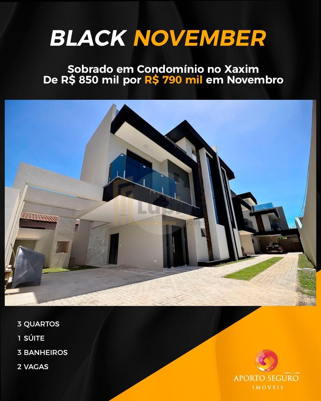 Sobrado em Condomínio no Xaxim  De R  850 mil por R  790 mil ...