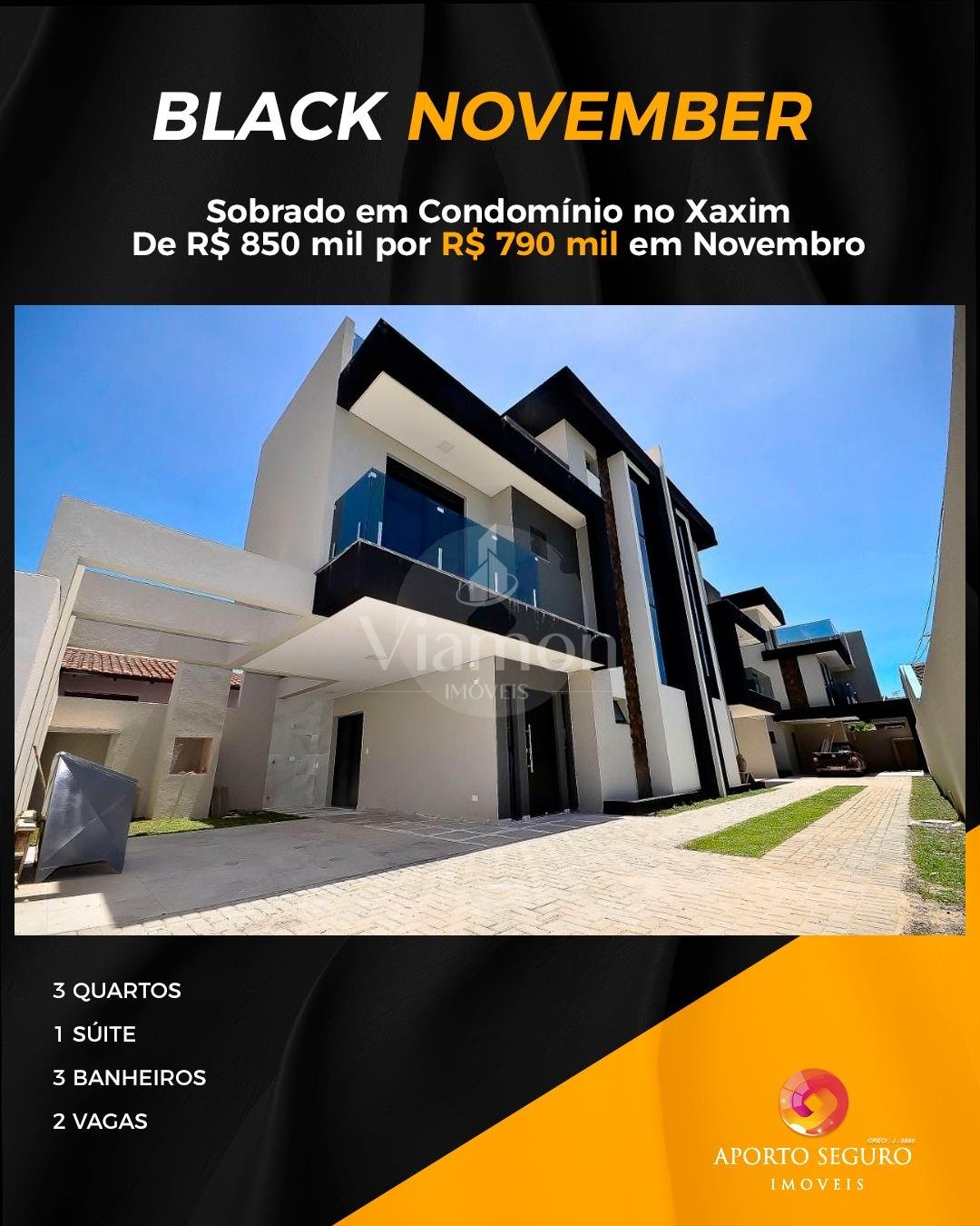 Sobrado em Condomínio no Xaxim  De R  850 mil por R  790 mil ...