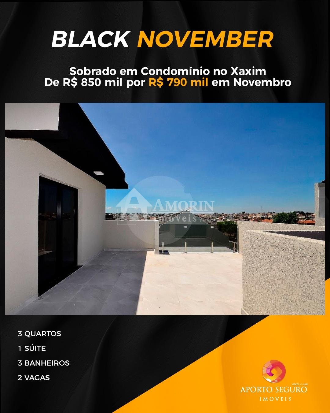 Sobrado em Condomínio no Xaxim  De R  850 mil por R  790 mil ...