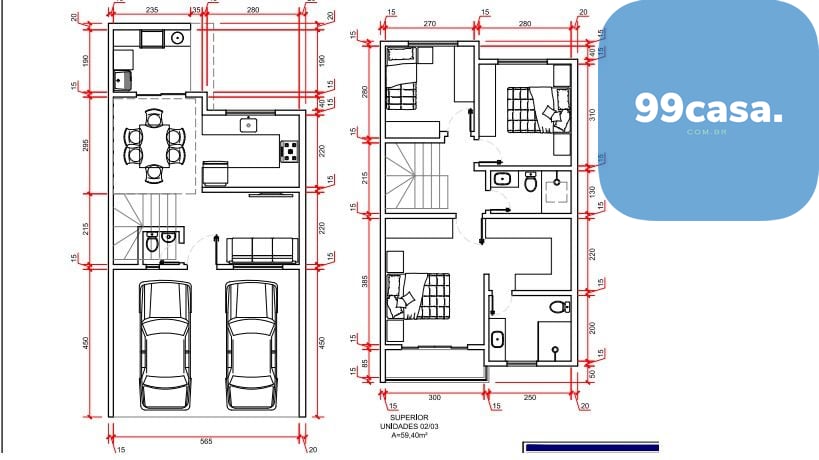 Sobrado com 3 Quartos à venda, 122 m  - Campo Comprido - Curit...