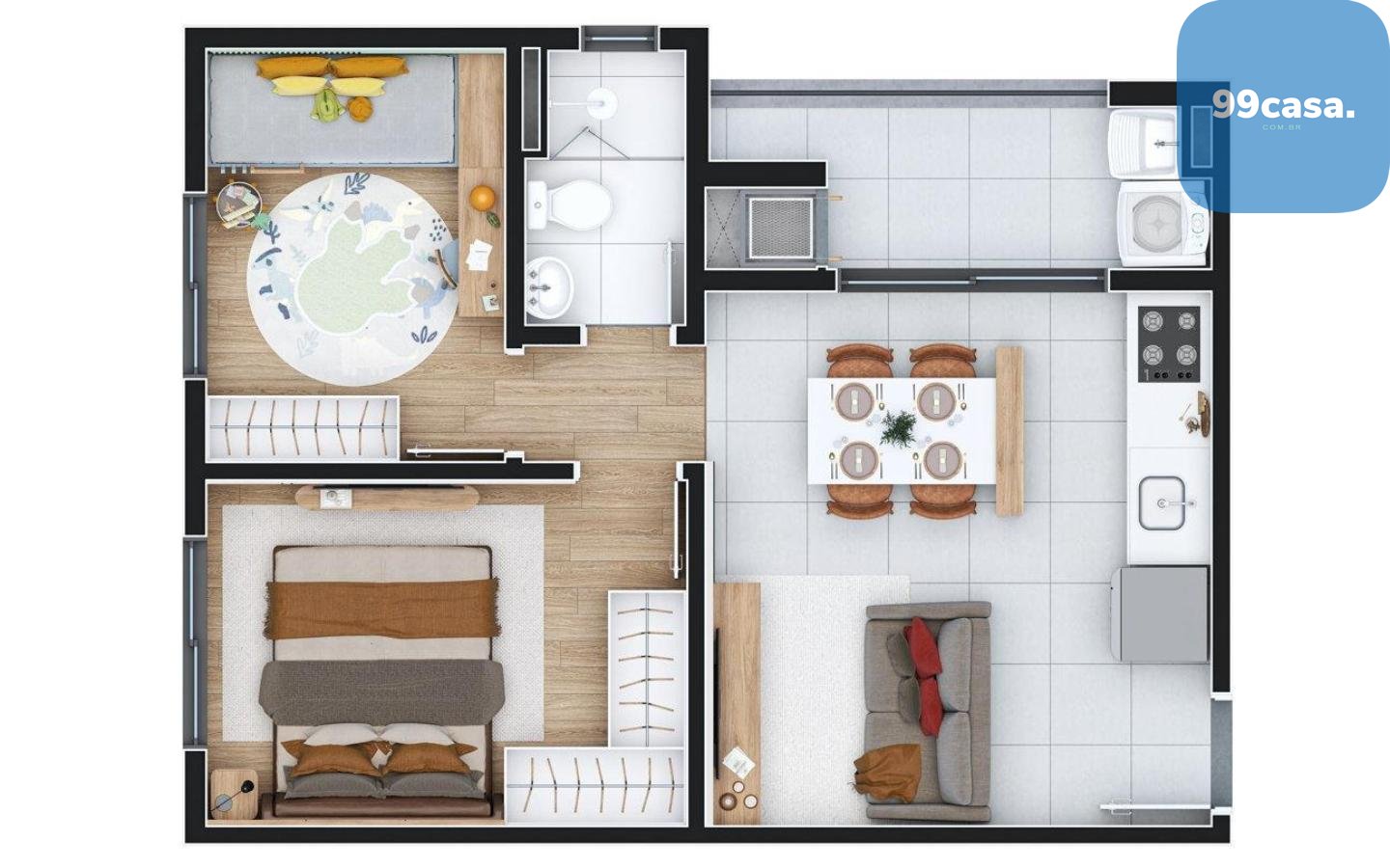 Apartamento com 2 dormitórios, à venda - Atuba, Pinhais PR