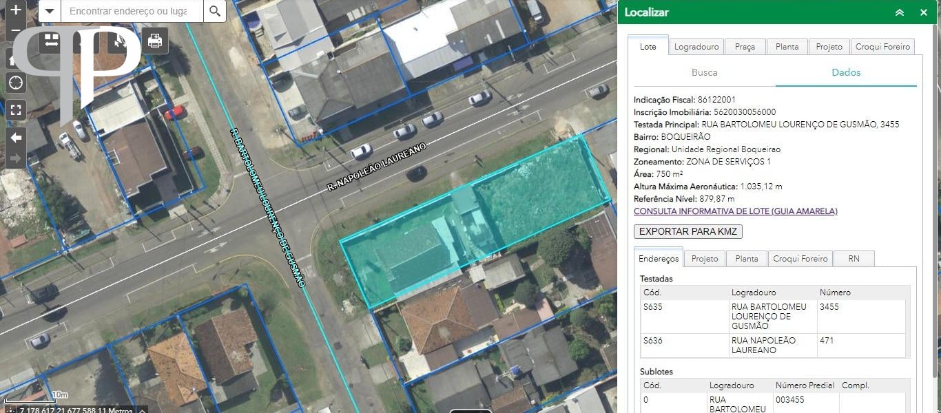 Terreno no Bairro Boqueirão Curitiba PR por R  795.000,00.