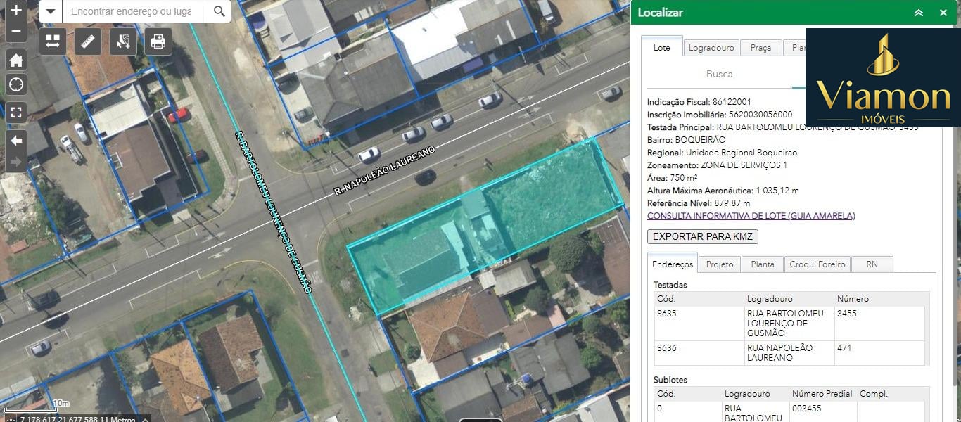 Terreno no Bairro Boqueirão Curitiba PR por R  795.000,00.