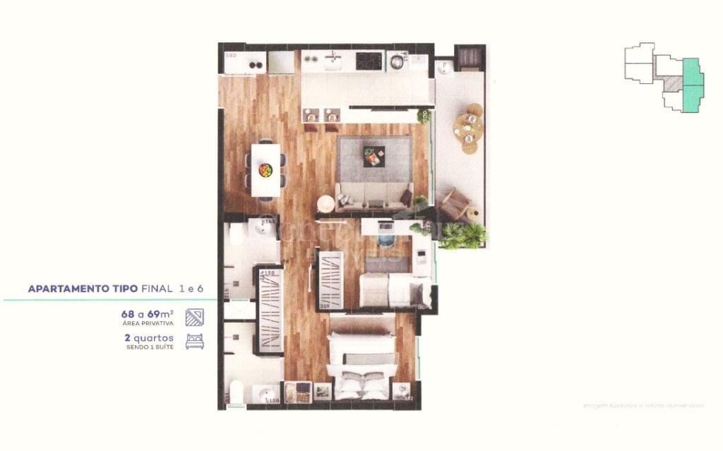 Apartamento 2 dormitórios à venda, 69,24 m  privativos, MERCÊS...