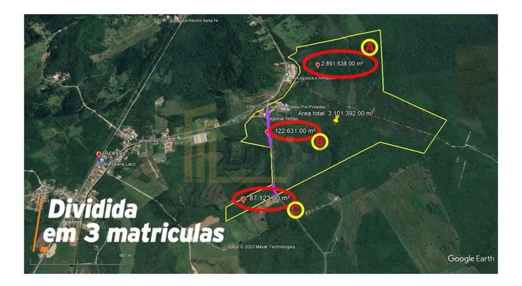 Área à venda, 3.101.392 m  por R   SOB CONSULTA - Vila da Glór...
