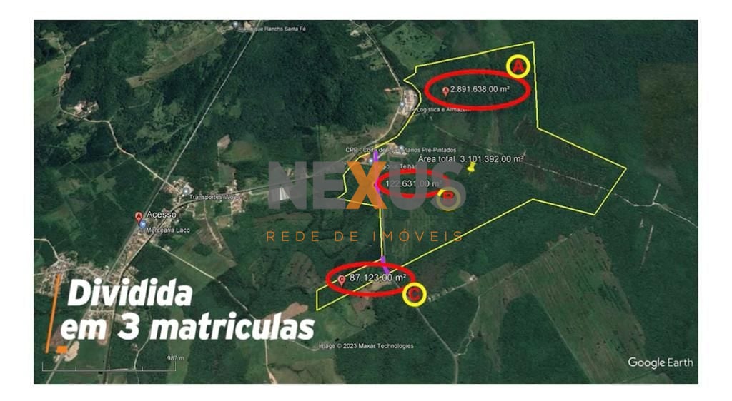 Área à venda, 3101392 m² por R$ 75.000.000,00 - Vila da Glória...