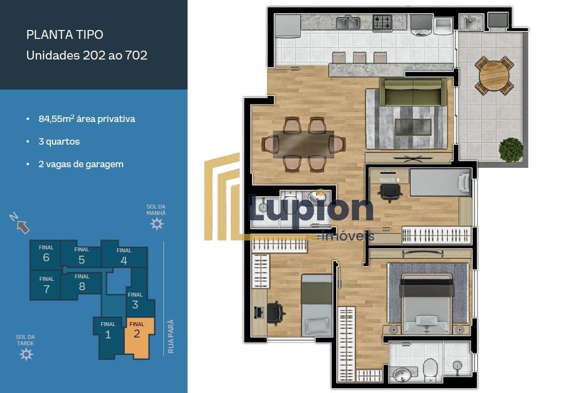 Apartamento à venda 3 quartos com suíte no bairro Água Verde, ...