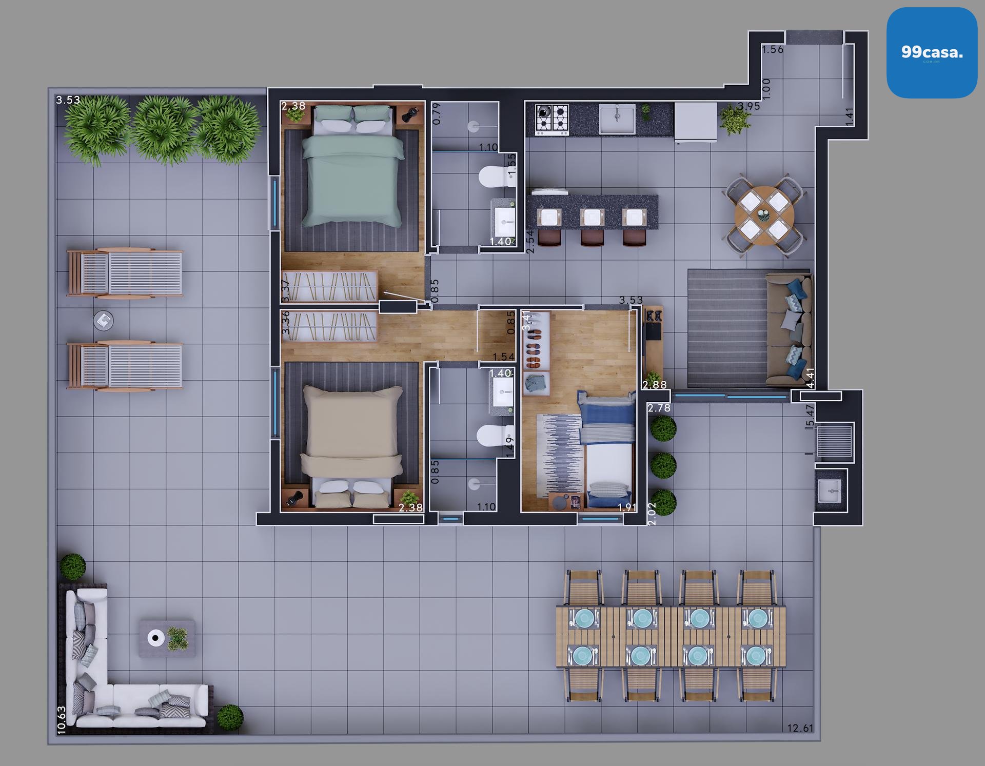 Apartamento à venda, Bacacheri, CURITIBA - PR