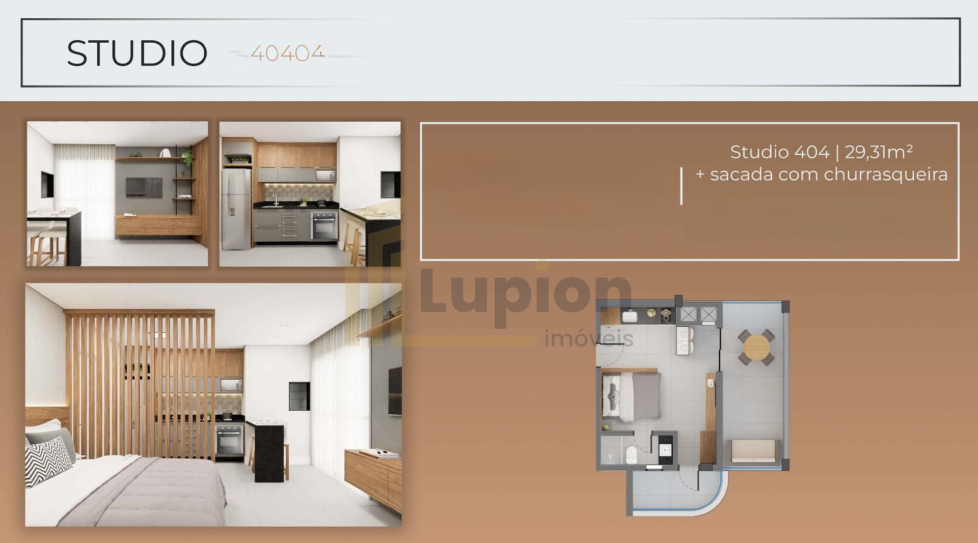 Studio com Sacada no SANTI Mercês com sacada por R  394.900,00...