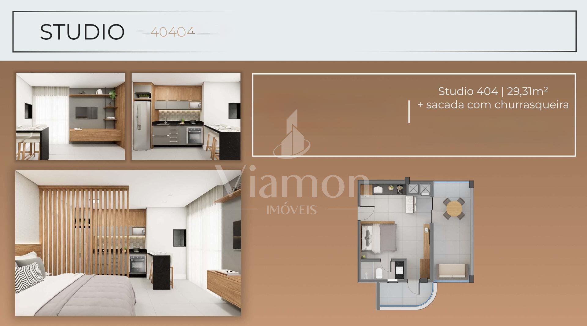 Studio com Sacada no SANTI Mercês com sacada por R  394.900,00...
