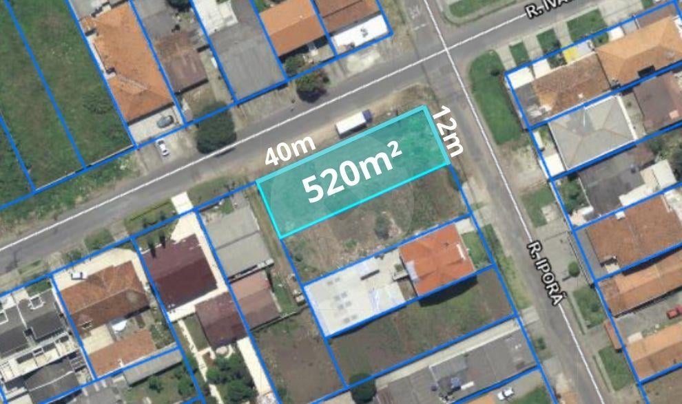 Terreno de esquina 520m  na Rua Iporã com opção de compra junto ao lote 490 de 480m 