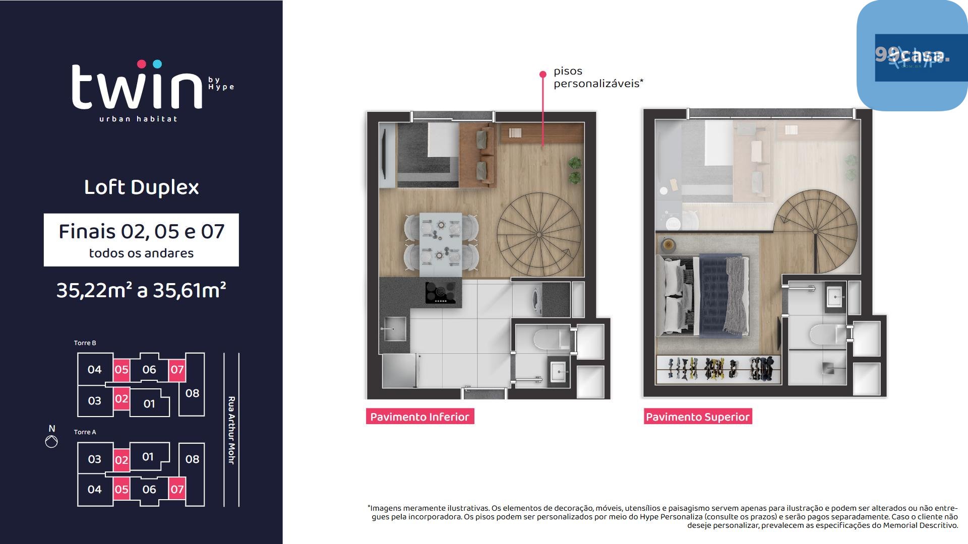 Loft novo à venda no Portão, em CURITIBA - PR