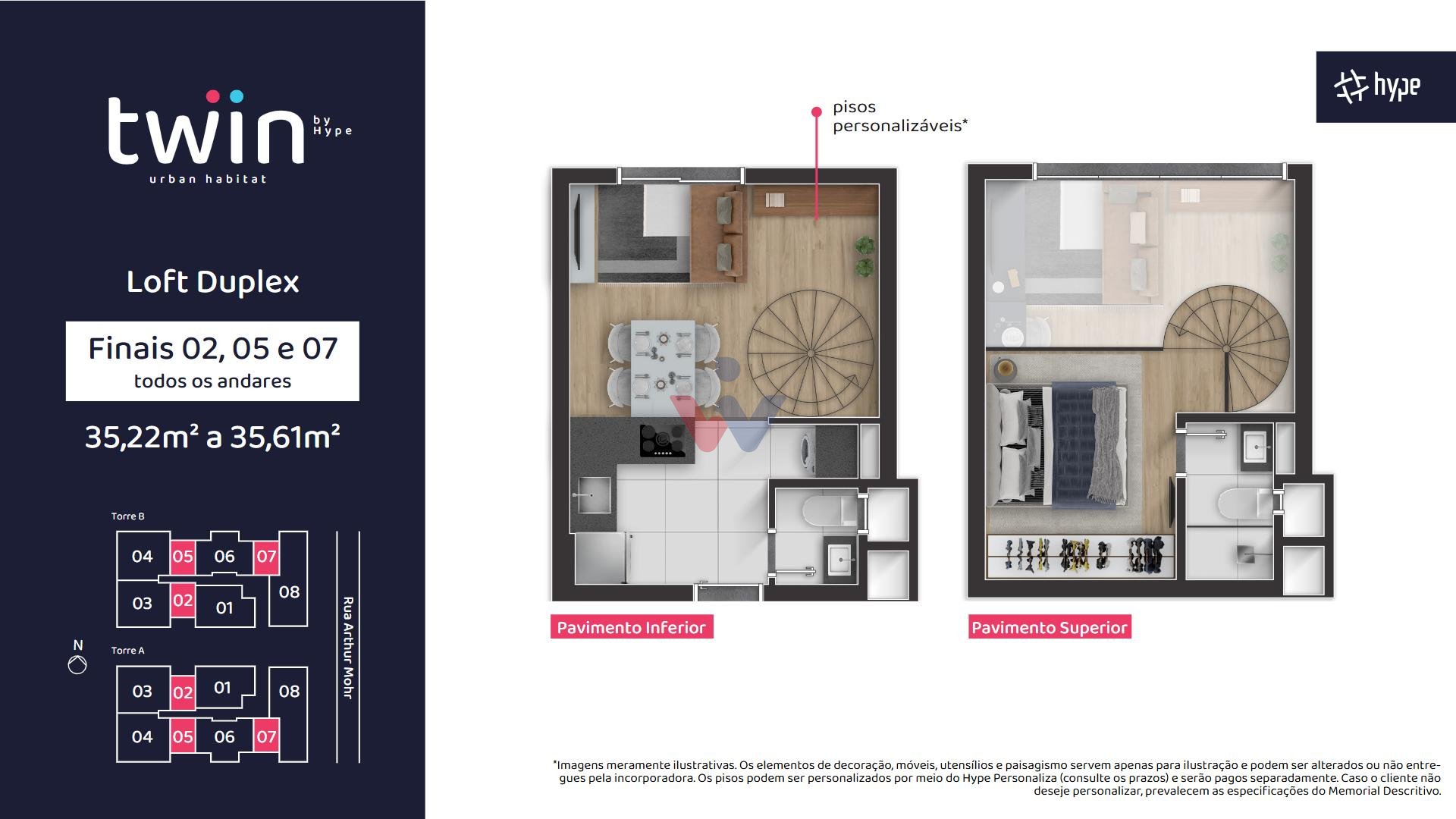 Loft novo à venda no Portão, em CURITIBA - PR