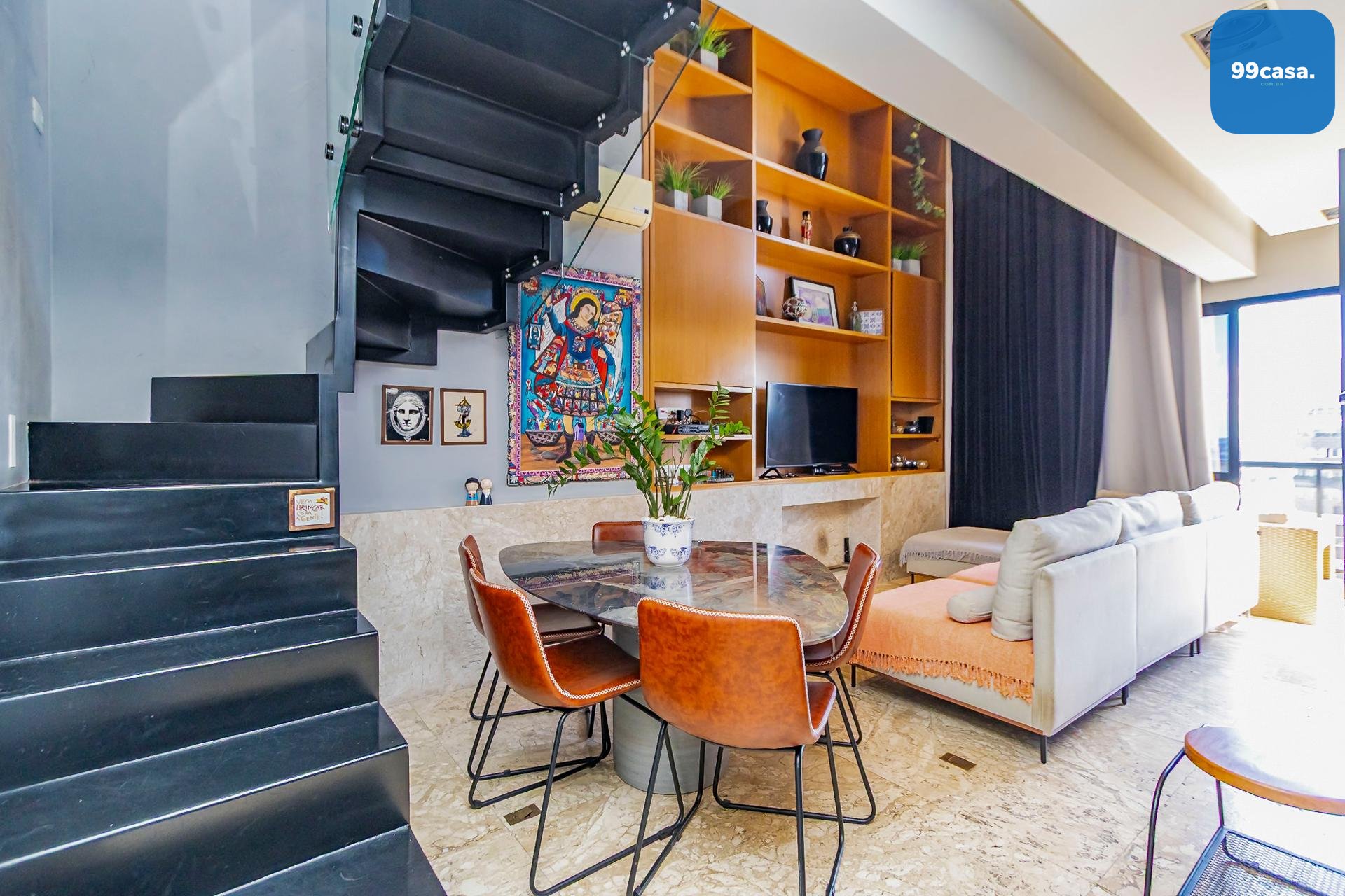 Loft de 74m  com Pé-Direito Duplo e Churrasqueira no Sky, Bigo...