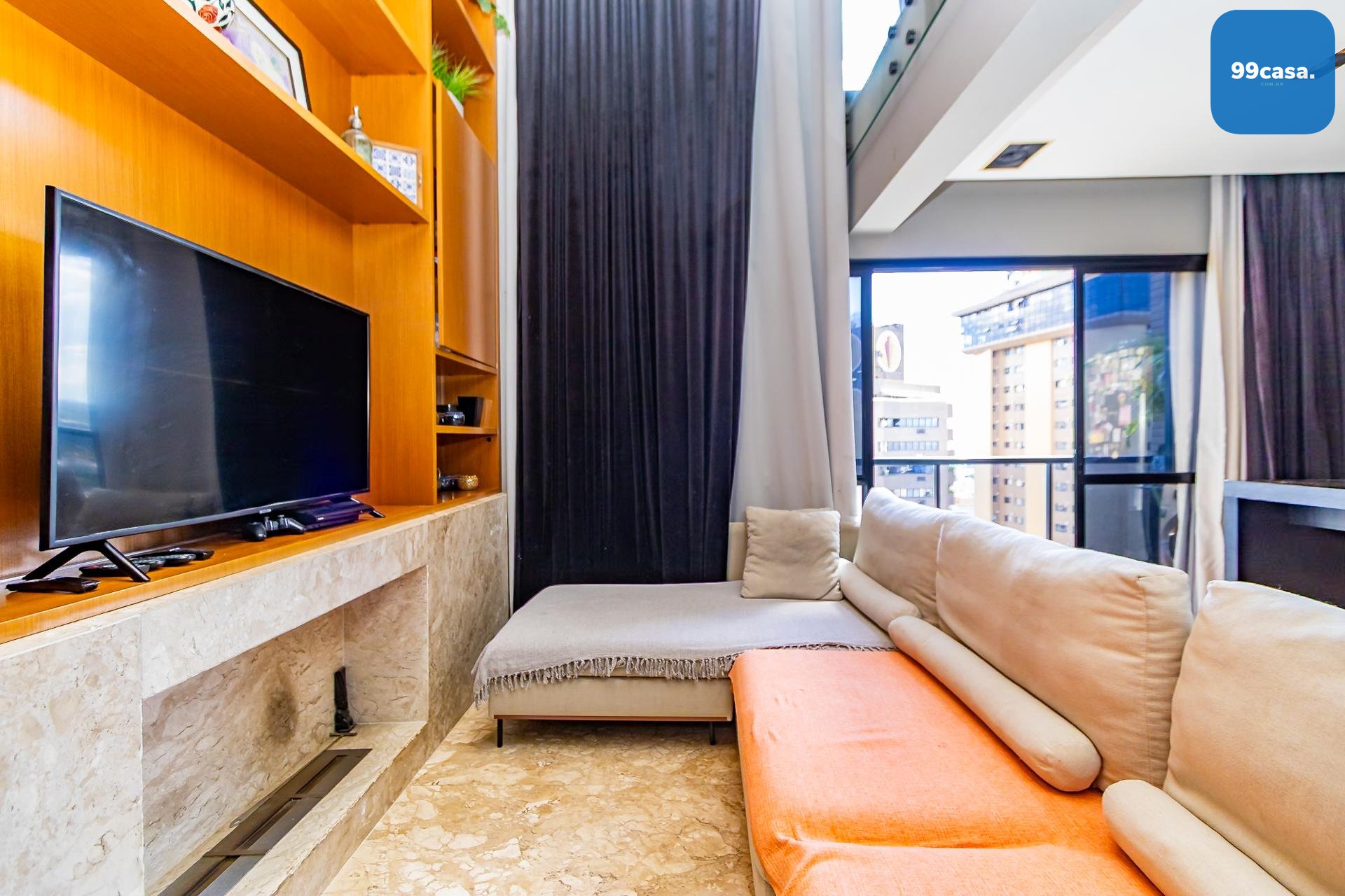 Loft de 74m  com Pé-Direito Duplo e Churrasqueira no Sky, Bigo...