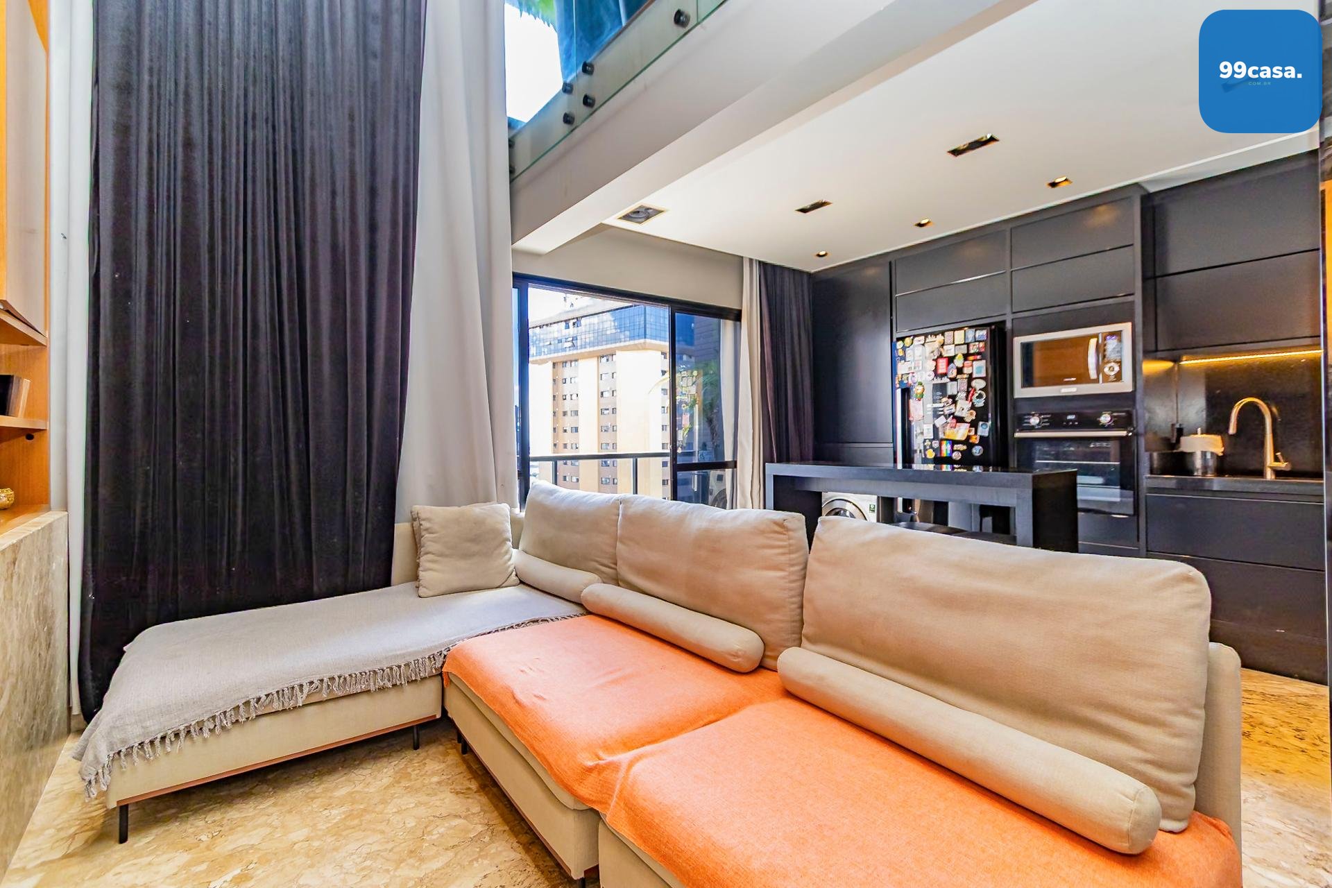Loft de 74m  com Pé-Direito Duplo e Churrasqueira no Sky, Bigo...