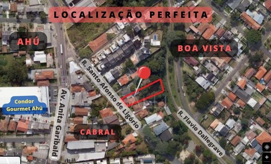 Terreno residencial com 1082m  à venda no Cabral - Curitiba