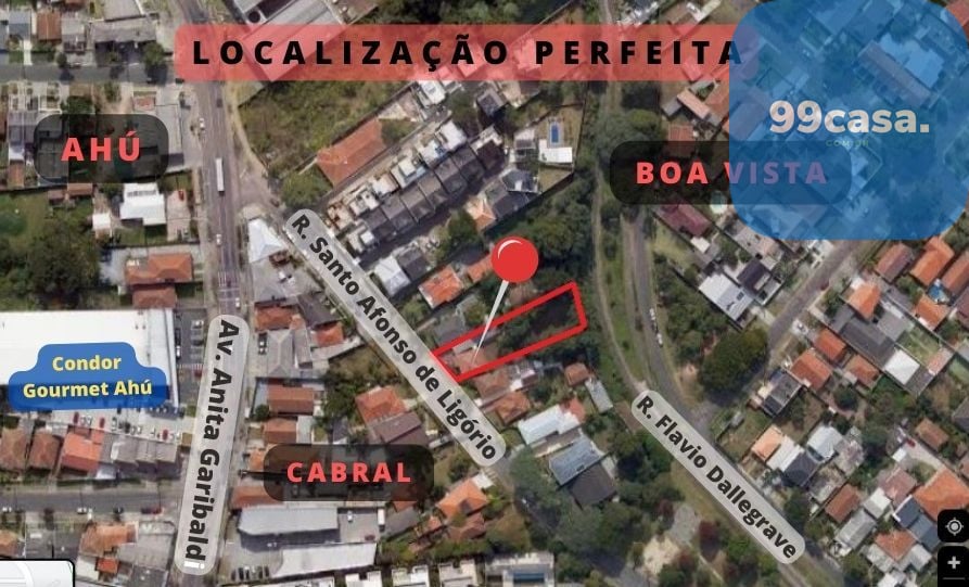 Terreno residencial com 1082m  à venda no Cabral - Curitiba