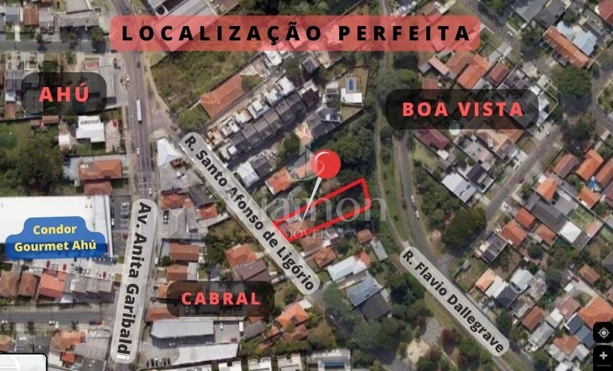 Terreno residencial com 1082m  à venda no Cabral - Curitiba