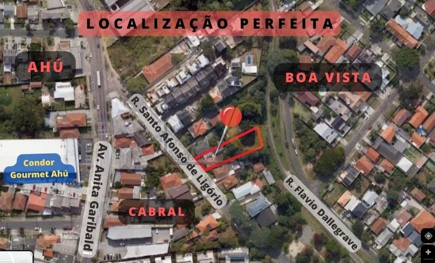 Terreno residencial com 1082m  à venda no Cabral - Curitiba
