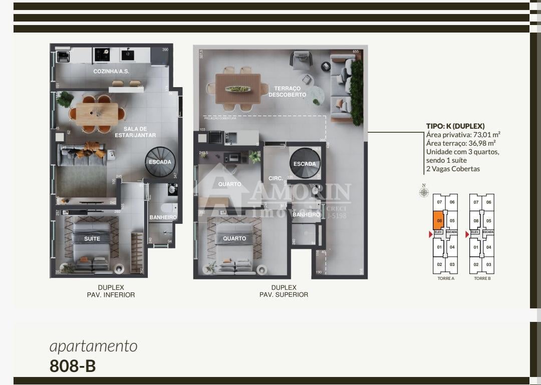 Cobertura a venda 3 quartos 110 m2 - Próximo ao Pineville - Pi...