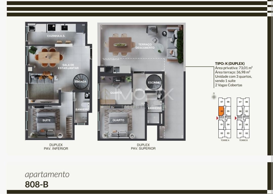 Cobertura a venda 3 quartos 110 m2 - Próximo ao Pineville - Pi...