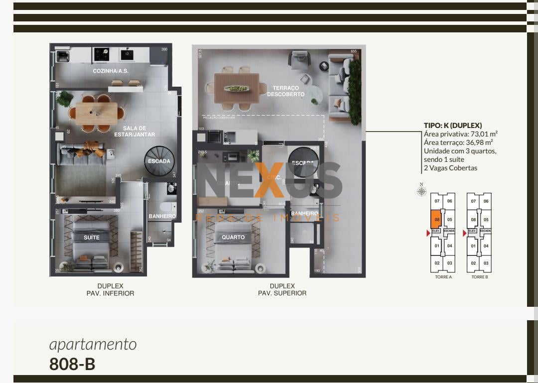Cobertura a venda 3 quartos 110 m2 - Próximo ao Pineville - Pi...