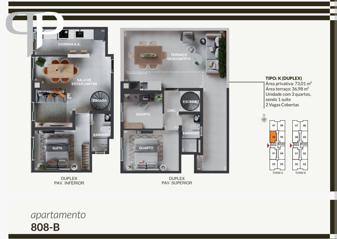 Cobertura a venda 3 quartos 110 m2 - Próximo ao Pineville - Pi...