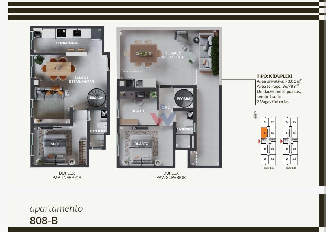 Cobertura a venda 3 quartos 110 m2 - Próximo ao Pineville - Pi...