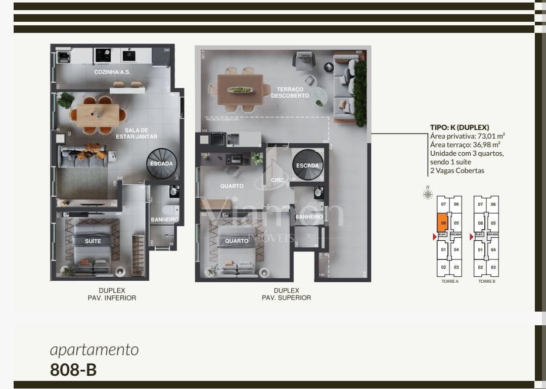 Cobertura a venda 3 quartos 110 m2 - Próximo ao Pineville - Pi...