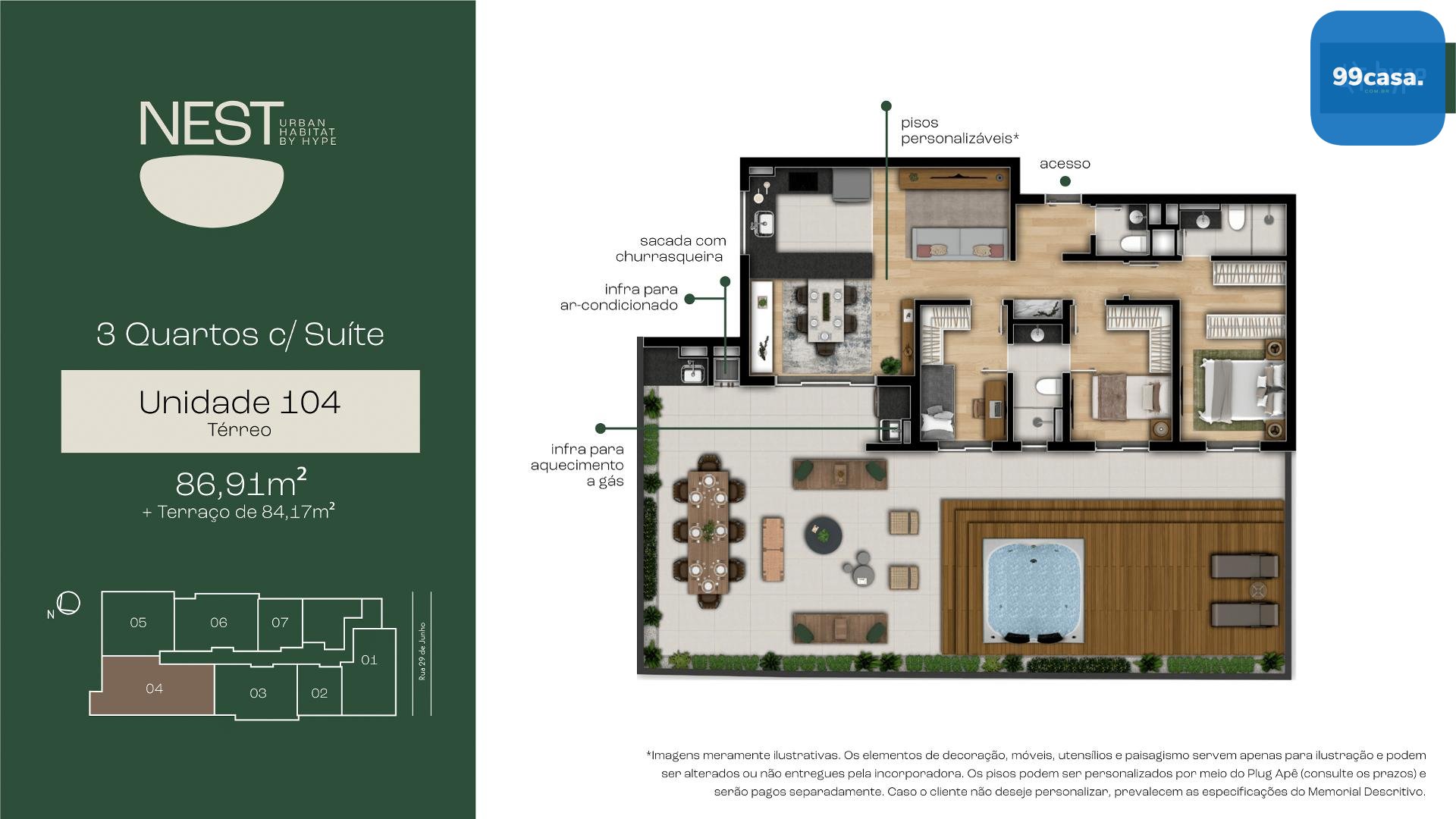 Apartamento Garden à venda no Bacacheri, proximo Ca´dore - CUR...