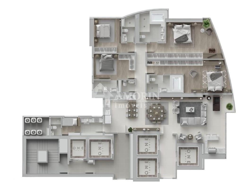 OPORTUNIDADE ONE TOWER ANDAR ALTO PLANTA MAIOR 4 VAGAS, BALNEA...