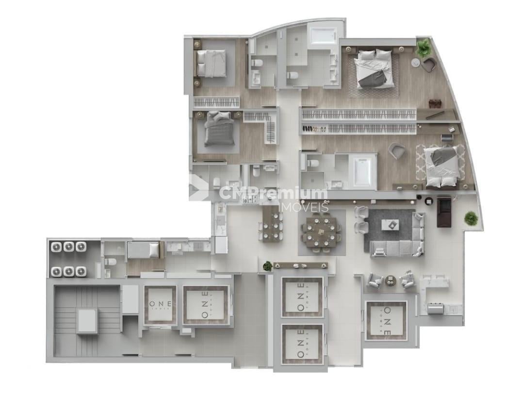 OPORTUNIDADE ONE TOWER ANDAR ALTO PLANTA MAIOR 4 VAGAS, BALNEA...