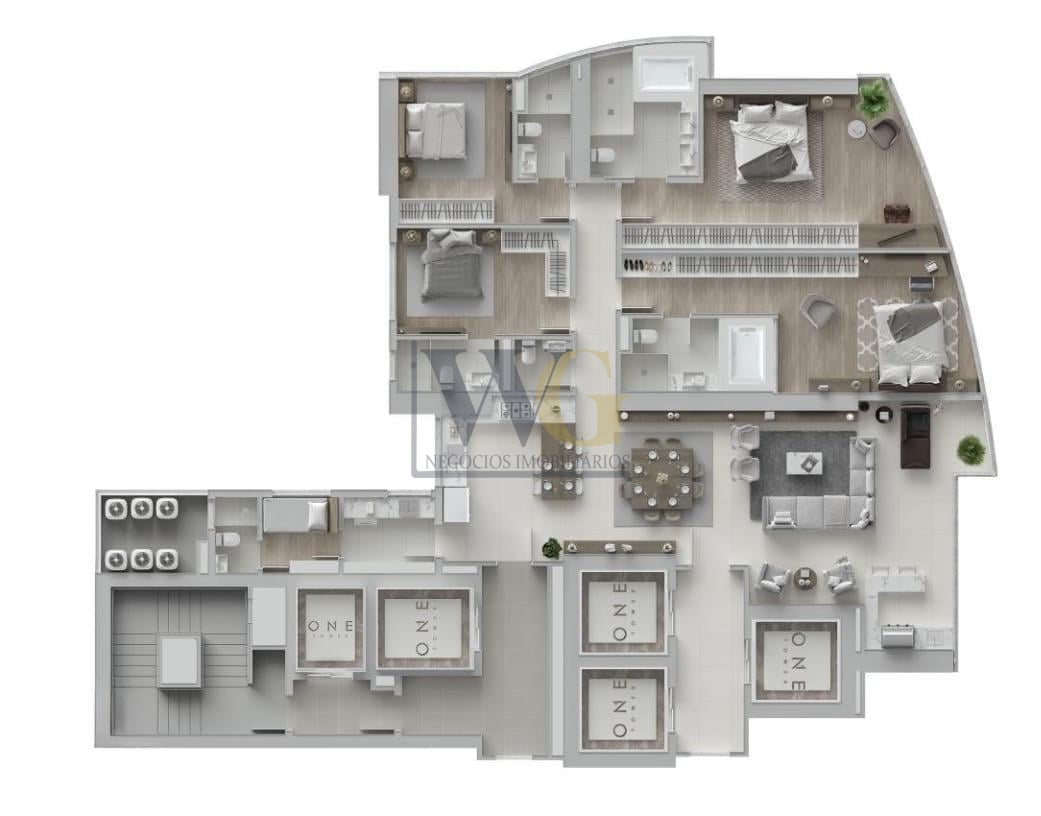 OPORTUNIDADE ONE TOWER ANDAR ALTO PLANTA MAIOR 4 VAGAS, BALNEA...