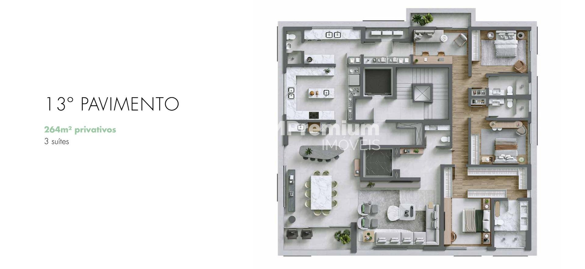 EXCELENTE apartamento 3 suites, 4 vagas no JUVEVE, 265m  priva...