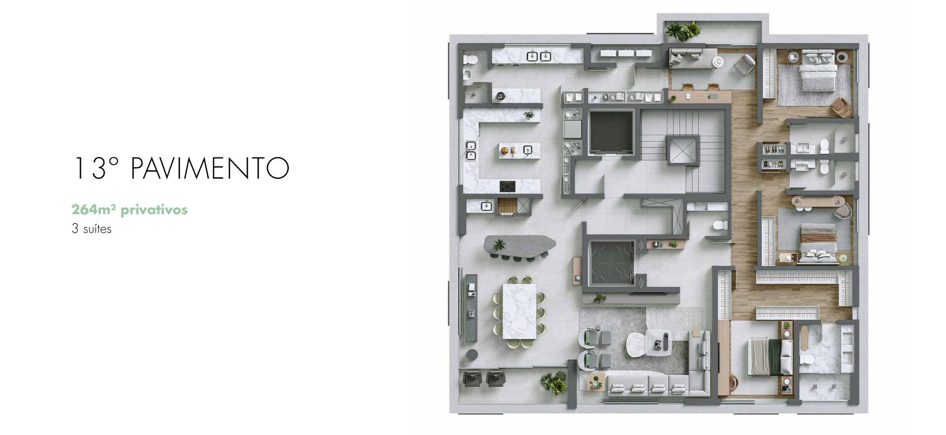 EXCELENTE apartamento 3 suites, 4 vagas no JUVEVE, 265m  priva...