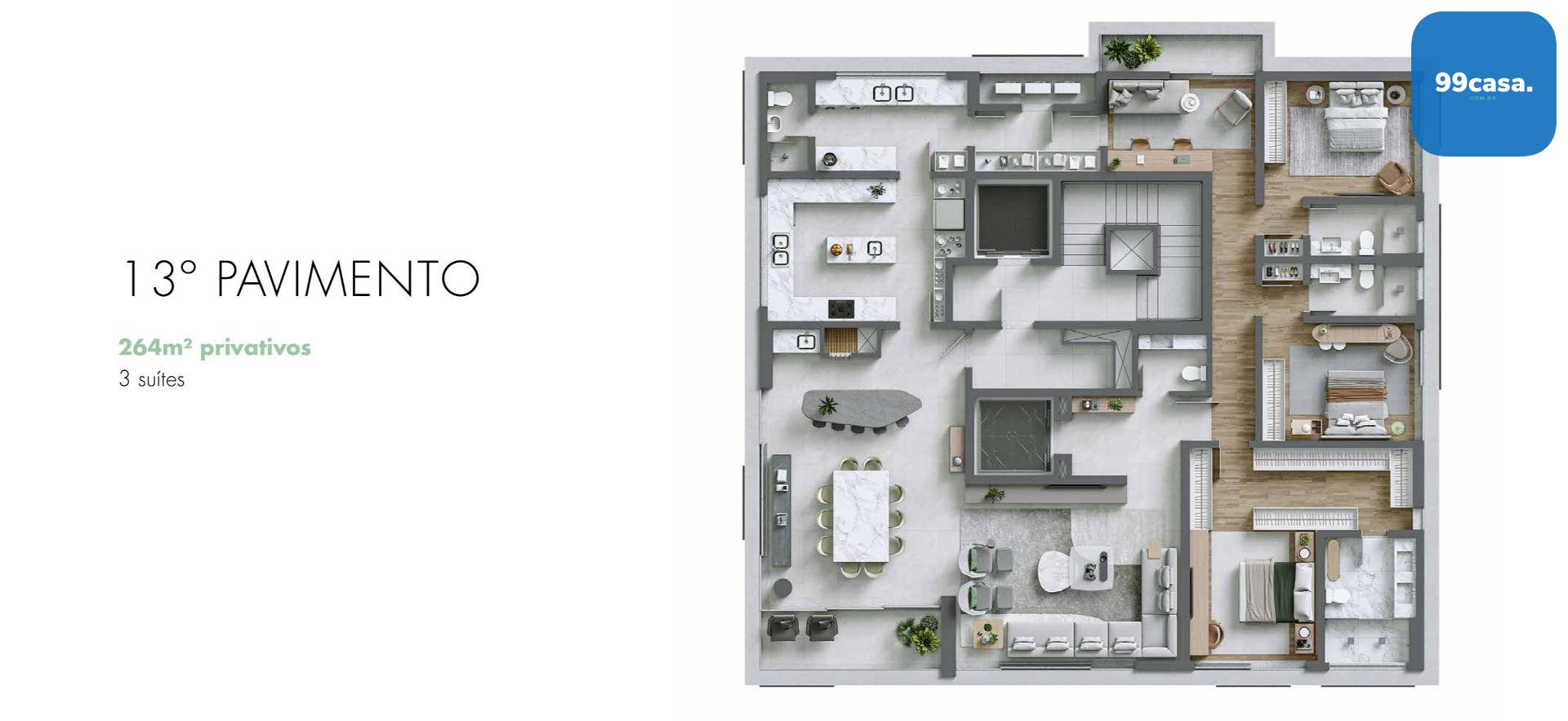 EXCELENTE apartamento 3 suites, 4 vagas no JUVEVE, 265m  priva...