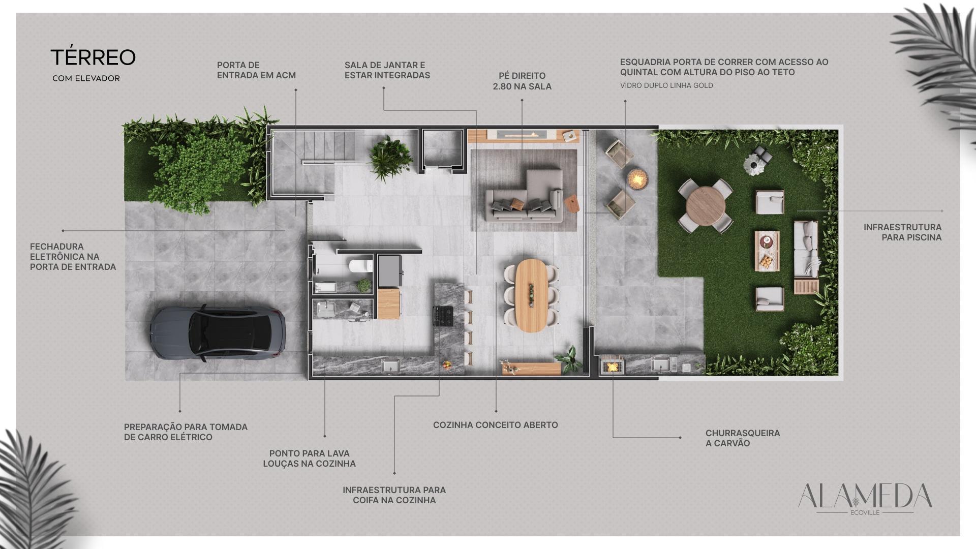 Casa em condominio  com 3 suites à venda,ecoville, CURITIBA - PR