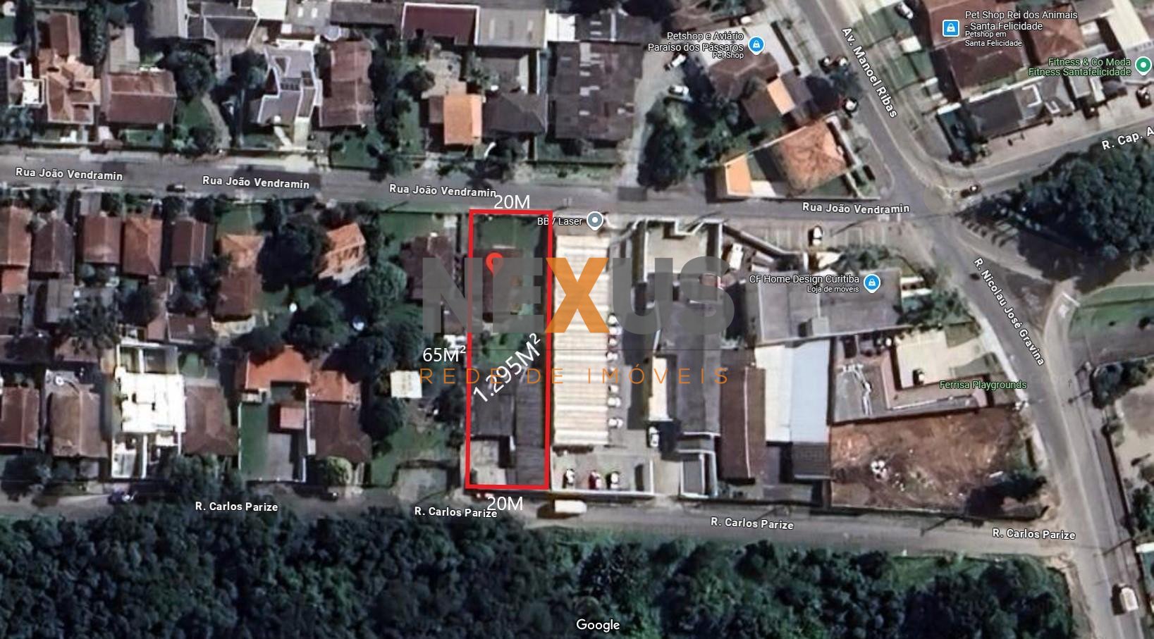Terreno à venda, 1.295 m2, SANTA FELICIDADE, CURITIBA - PR