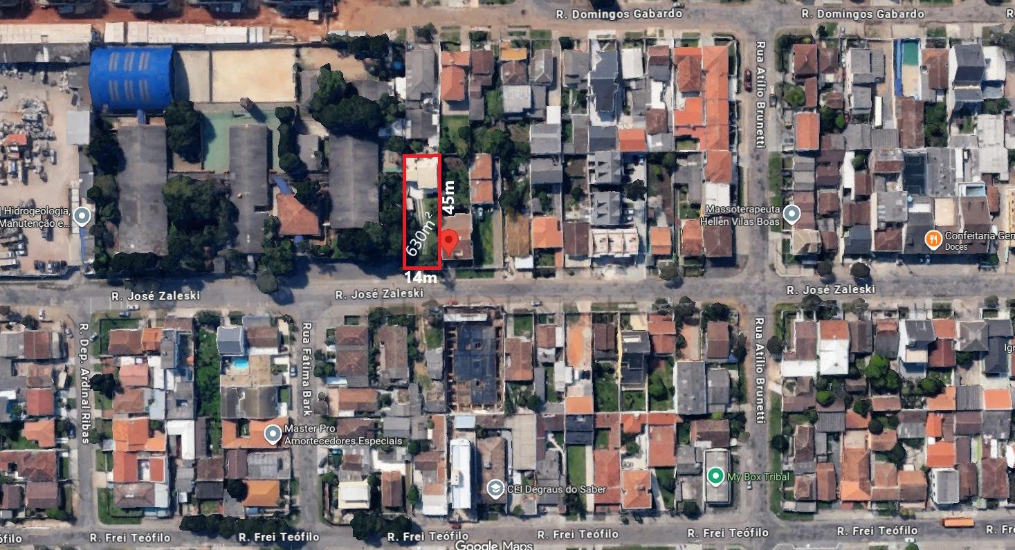 Terreno ZR4 à venda, 630 m2, CAPÃO RASO, CURITIBA - PR