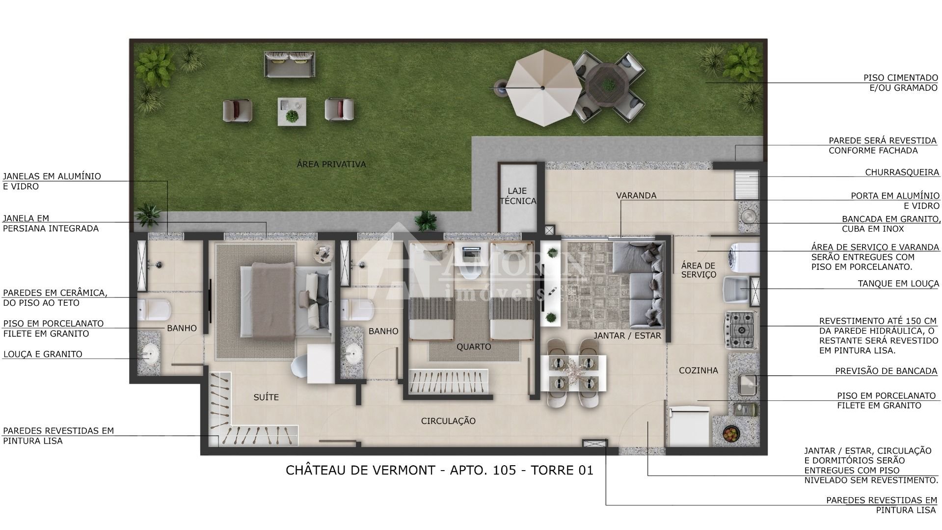 Apartamento Garden com 2 dormitórios à venda, 92 m  por R  424...