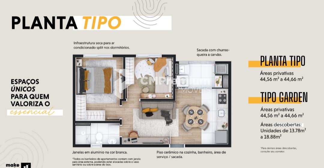 Apartamento Garden Dois Quartos, No Bairro Jardim Amélia Pinhais