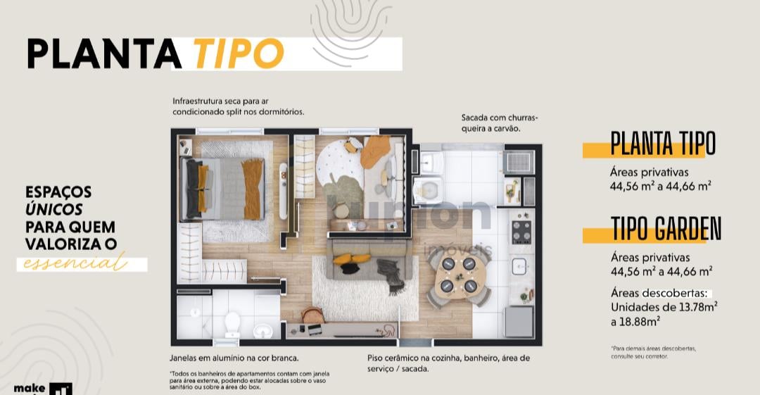 Apartamento Garden Dois Quartos, No Bairro Jardim Amélia Pinhais