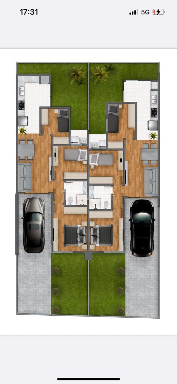Casa Nova 62m  com 3 Quartos, Gourmet, Jardim e Garagem. Confo...