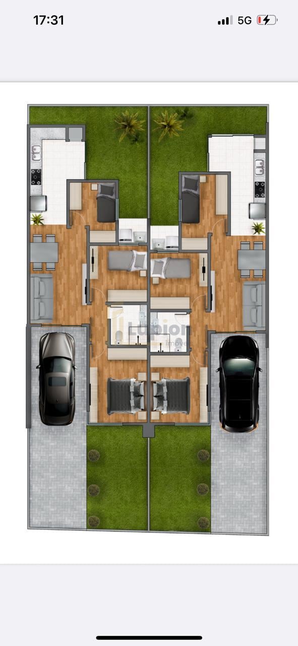 Casa Nova 62m  com 3 Quartos, Gourmet, Jardim e Garagem. Confo...