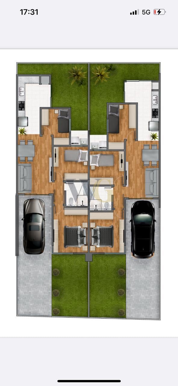 Casa Nova 62m  com 3 Quartos, Gourmet, Jardim e Garagem. Confo...